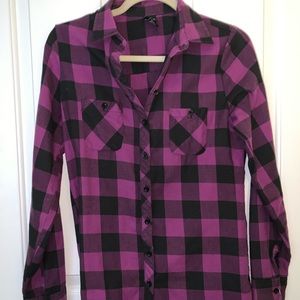 Alice in Wonderland Plaid Flannel Shirt